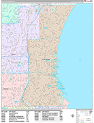 St. Clair Shores  Wall Map Premium Style
